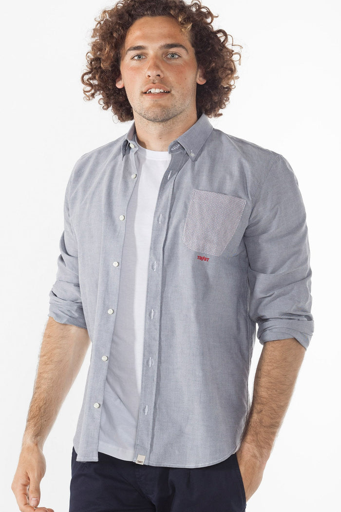 Camisa Gris Oxford