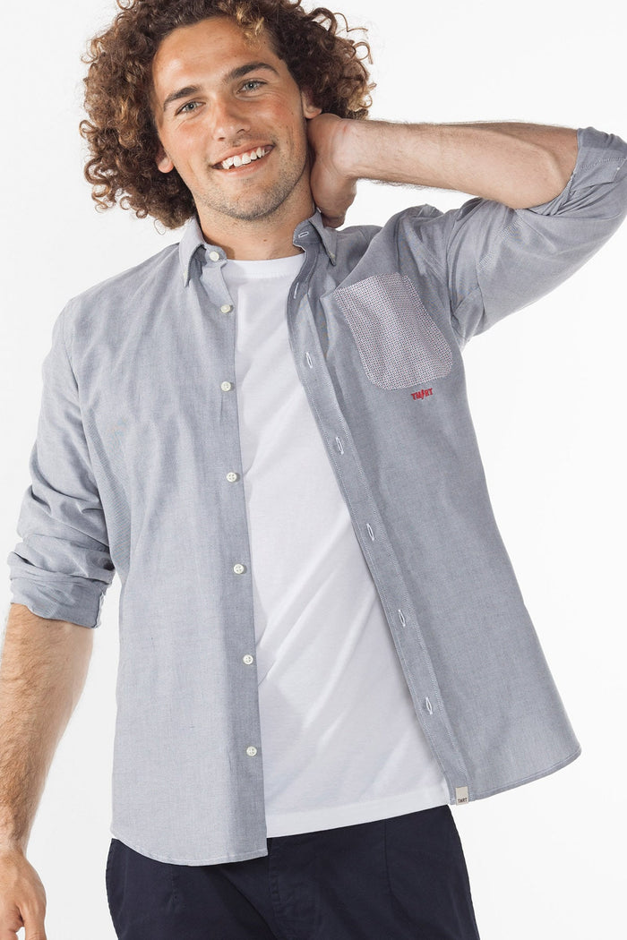 Camisa Gris Oxford