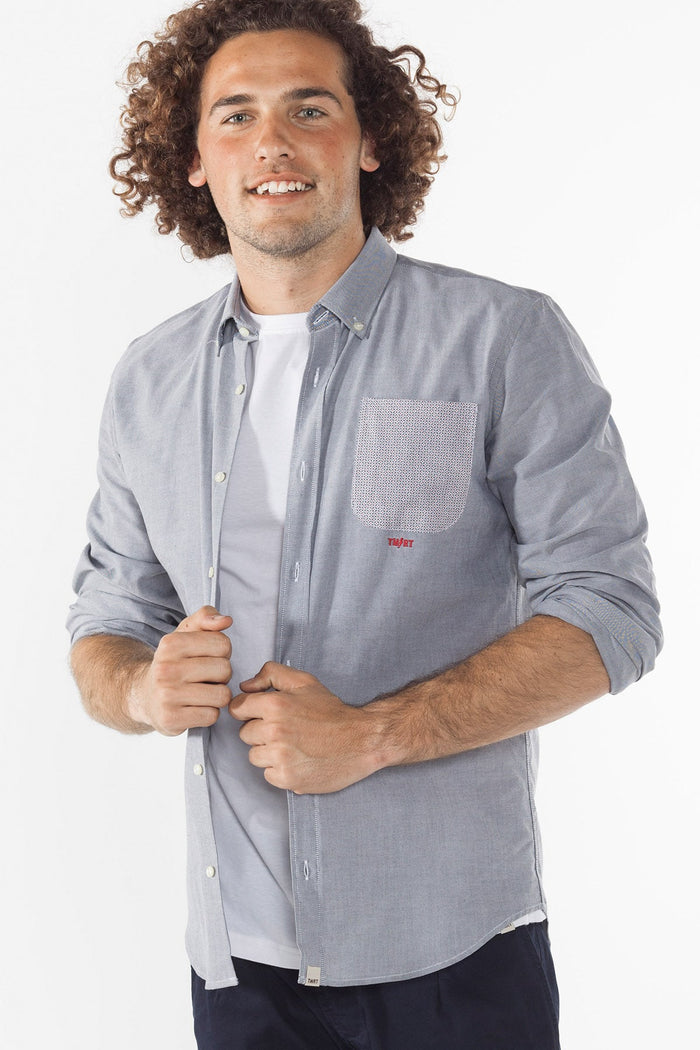 Camisa Gris Oxford